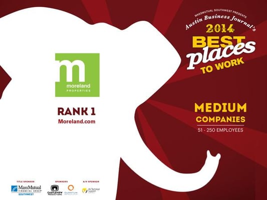 ABJ Award for #1 Best Places to Work for Medium size companies.