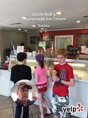 Took the kids to Uncle Bobs homemade ice cream in Eureka...best ice cream around by far, come out and try one you won't be disappointed.