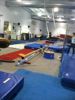 Balance beam and ropes!