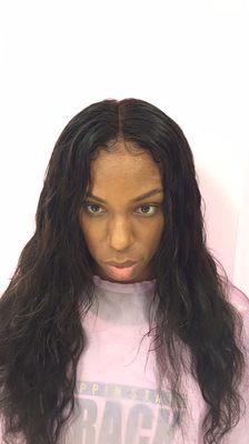 Closure instal with body wave hair