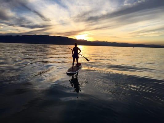 Enjoying a paddle at Utah Lake Provo Marina.