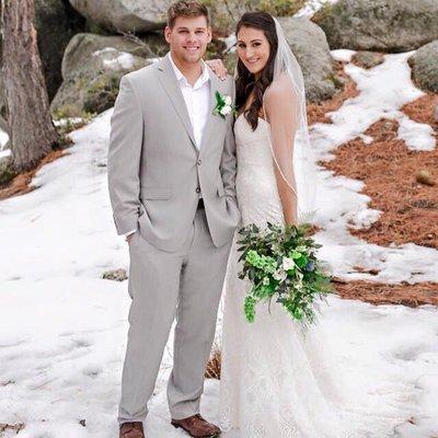 Bride and Groom were both softly tanned for the big day!