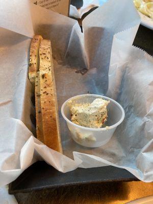 Focaccia Bread with Garlic Pesto Butter came with Salad 9/3/21