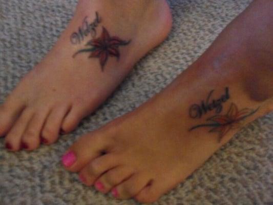 Tattoo by Larry...me and the sis got our maiden names