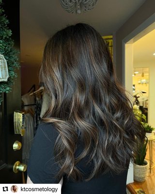 Rich brunette balayage by Katie