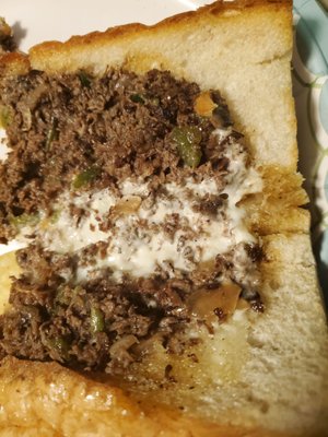 ?? Supposedly this is a large steak & cheese sub..It had  the waste,  nastiness after-taste @ $16.00