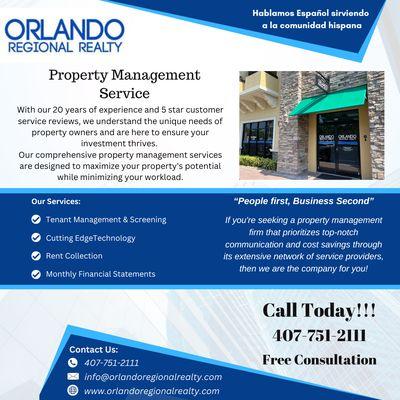 Property Management Services. Call for more information