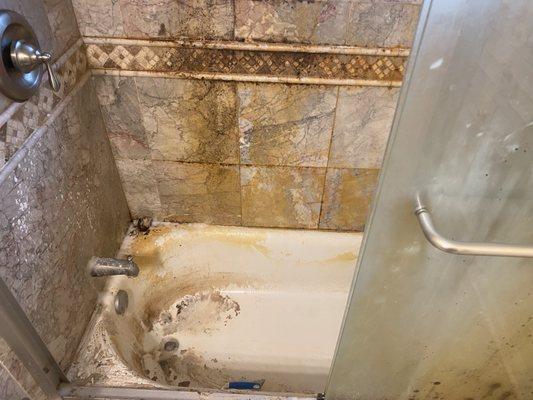 Before of a customers bathtub