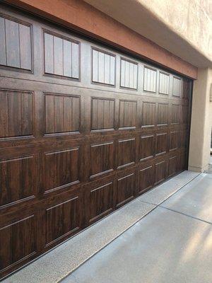 Clopay Ultra-grain steel door. The look of wood without the up keep!