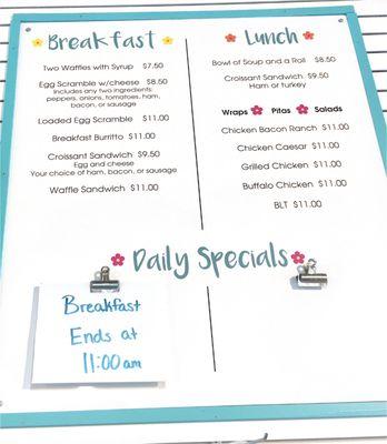 Daily menu