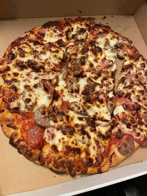 Meat lovers pizza