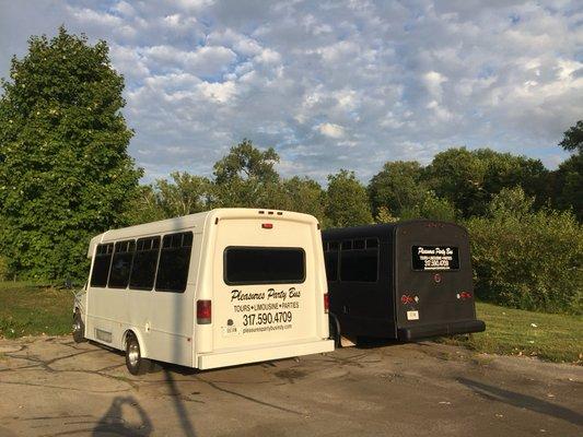 Two of our buses, 15 and 22 passenger