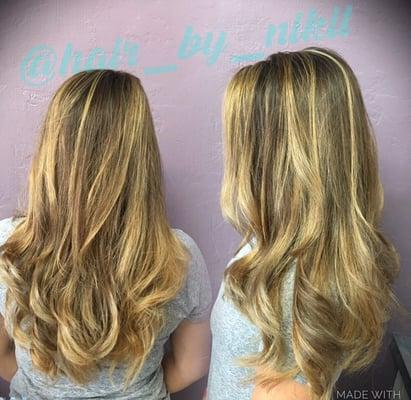 Balayage and blow dry style