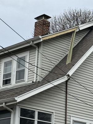 Fascia trim torn off from wind can let water infiltrate your home.