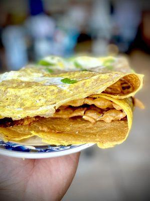 Chinese crepe with a crunch (JianBingGuoZi)-- must get!!