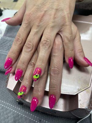 Pink SNS Nails