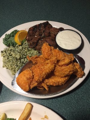 Steak tips and buffalo wing combo