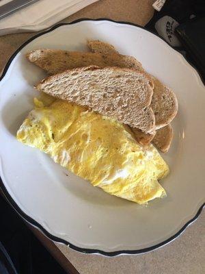 Sausage omelet with rye toast. Nice!