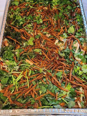 Vegan beef &  cabbages/mushrooms/carrots salad by Mommy for my family's party 6/3/23