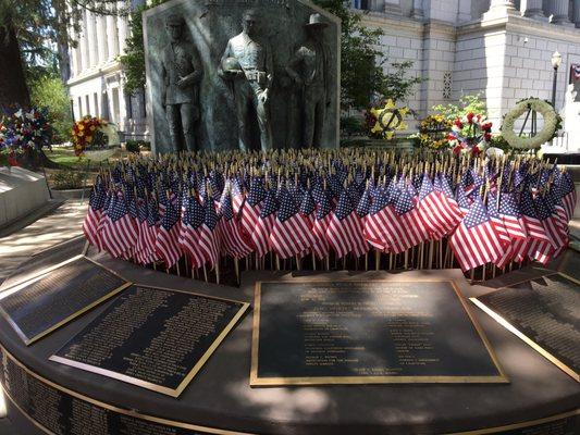 U S Flags for each officer