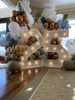 Marquee Numbers with Balloon Mosaic. Done by No Limit Party Rentals.