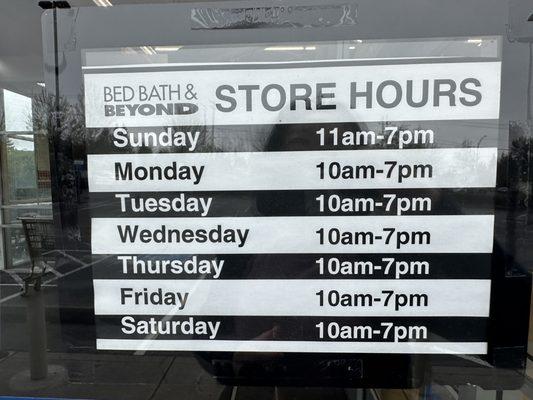 Updated business hours