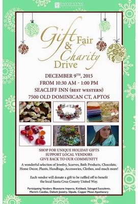 Annual Holiday Gift Fair & Charity Drive featuring local vendors and raising money for the United Way of Santa Cruz County.