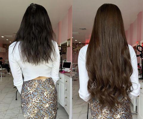 Before|After Hair-Color  & Tape-In Hair Extensions