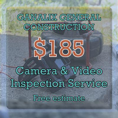 Experience peace of mind with a thorough plumbing inspection. Ganalix General Construction offers expert camera services.