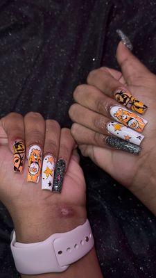 Character nail art full set, long length