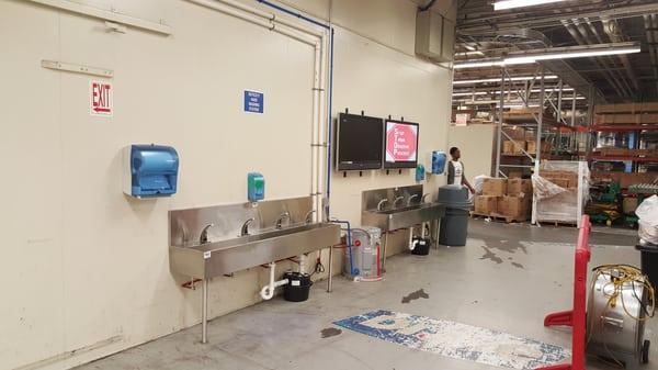 Sanitary sinks for manufacturing facility that makes paper plates & cups.