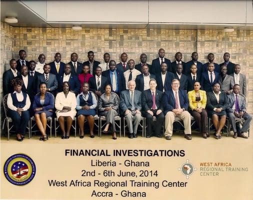 Law enforcement training class at West Africa Regional Training Center, Accra, Ghana.