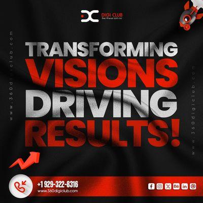 TRANSFORMING VISIONS DRIVING RESULTS with the cutting-edge strategies of Digital Marketing and the expertise of 360Digiclub.