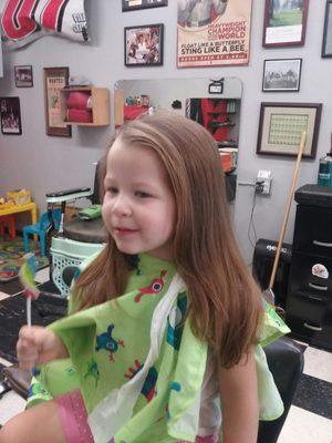 First haircut! Thank you Kendra!