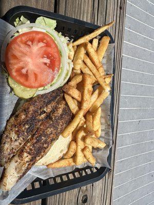 Grilled Chicken Breast And Fish Fillet Basket