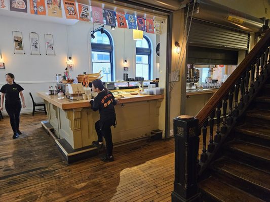 View of restaurant from doorway