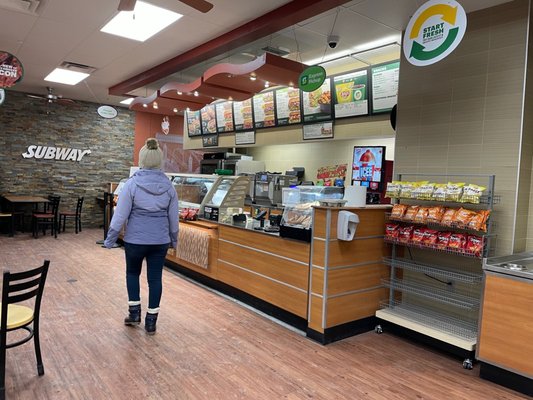 Subway area inside Walmart