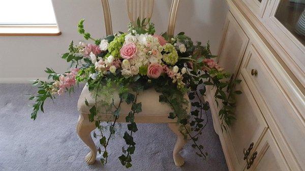 Erickson Floral beautiful floral swag arrangement for the top of the grand piano