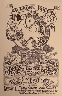 Poster for March '23 Backbone Boudin Gumbo Fest