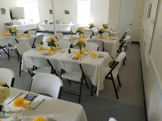 Our Cottage Hall ready for an event. For more info on our Hall Rentals visit https://caryvfw7383.org/hallrental.php