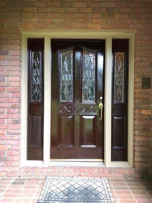 Restained front door