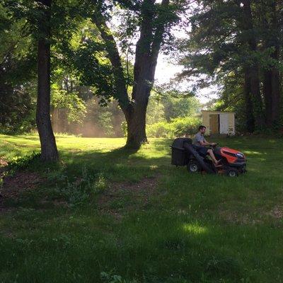 Testing out the pre-owned Huskvarna ride-on mower we just bought, success!