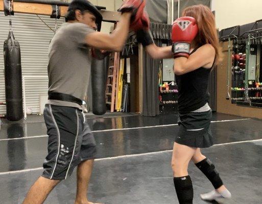 Kick-box training with Coach Carlos