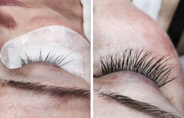 Wow lashes. Pretty classic set mink lashes, what a difference! Lashes by Donna.