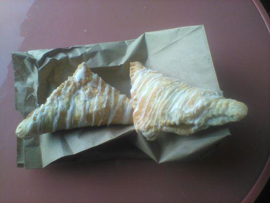 Cherry Turnover on the left, Apple Turnover on the right