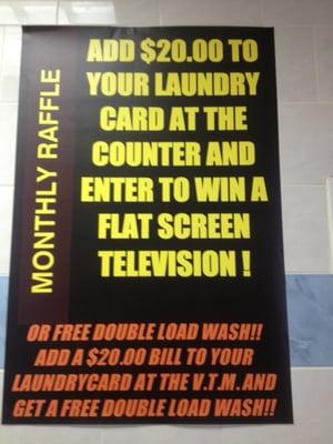 2 ways to win free wash or raffle for a television