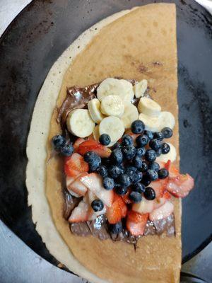 Crepes with strawberries, banana, blueberries and Nutella.. italian style!