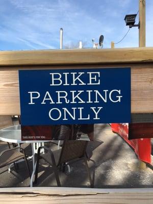 Perfect!  No more getting your bike hit in the parking lot!