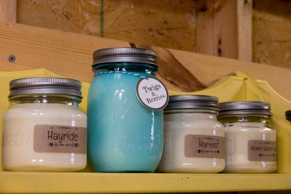 Blue Moon Studio soy candles, large and small!