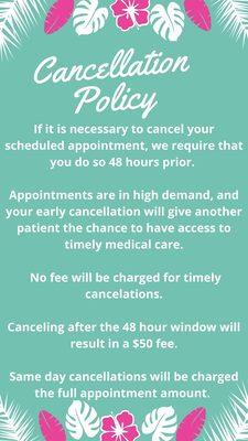 Appointment Cancellation Policy